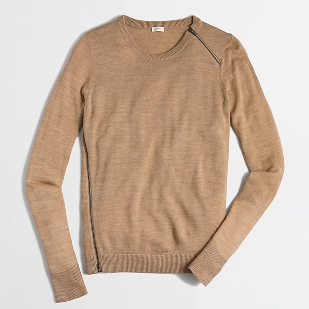 Jcrew Merino Asymmetrical Zip Sweater XS